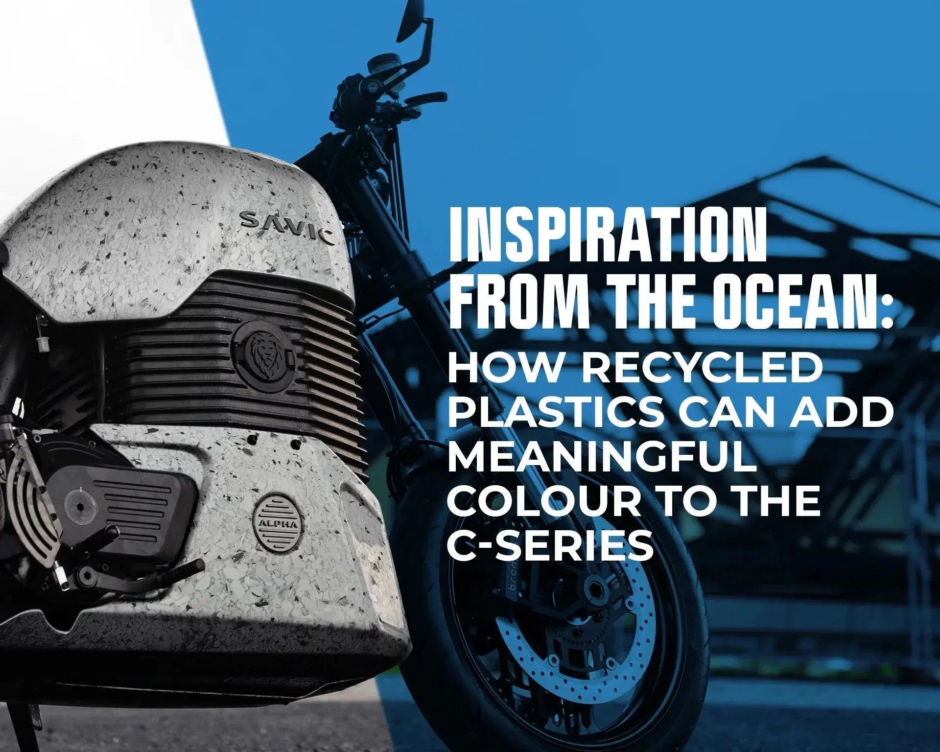 Image of Sustainable Style: Incorporating Ocean Plastics into Electric Motorbike Design Savic Motorcycles