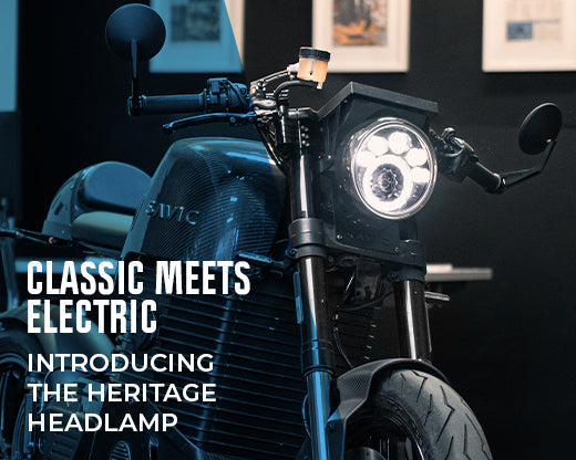 Collection of Classic Meets Electric: Savic Motorcycles launches new heritage headlamp for electric motorbikes in Australia in a gallery layout